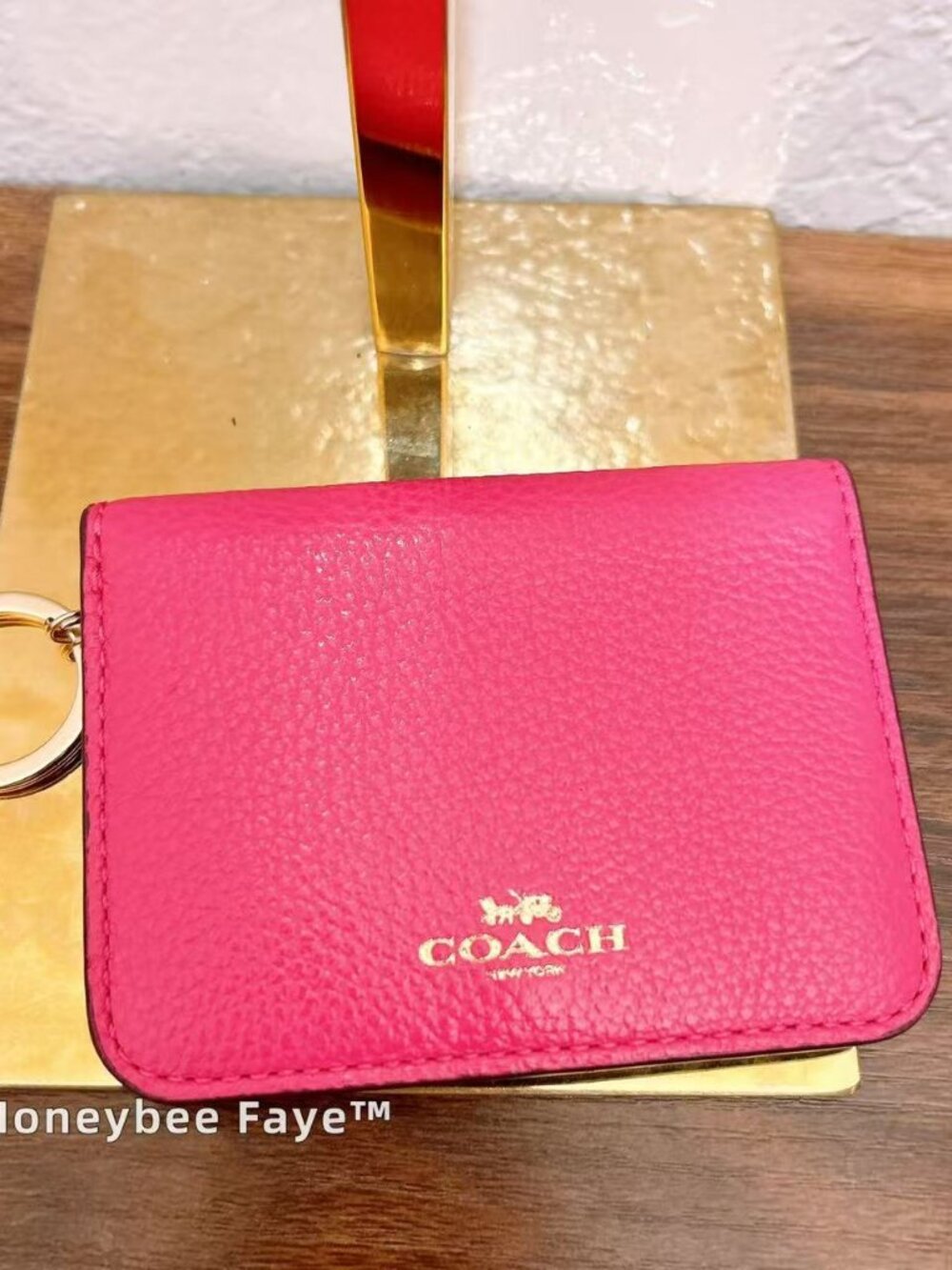 NWT Coach Bifold Card Case C9597G Bold Pink